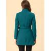 imageAllegra K Womens Classic Stand Collar Long Sleeve Winter Belted Long CoatDark Lake Blue