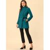 imageAllegra K Womens Classic Stand Collar Long Sleeve Winter Belted Long CoatDark Lake Blue