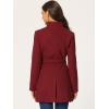 imageAllegra K Womens Classic Stand Collar Long Sleeve Winter Belted Long CoatDark Red