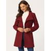 imageAllegra K Womens Classic Stand Collar Long Sleeve Winter Belted Long CoatDark Red