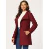 imageAllegra K Womens Classic Stand Collar Long Sleeve Winter Belted Long CoatDark Red