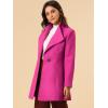 imageAllegra K Womens Classic Stand Collar Long Sleeve Winter Belted Long CoatFuchsia