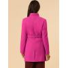 imageAllegra K Womens Classic Stand Collar Long Sleeve Winter Belted Long CoatFuchsia