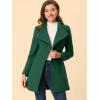 imageAllegra K Womens Classic Stand Collar Long Sleeve Winter Belted Long CoatGreen