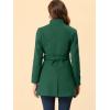 imageAllegra K Womens Classic Stand Collar Long Sleeve Winter Belted Long CoatGreen