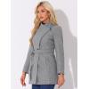 imageAllegra K Womens Classic Stand Collar Long Sleeve Winter Belted Long CoatGrey