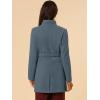 imageAllegra K Womens Classic Stand Collar Long Sleeve Winter Belted Long CoatGrey Blue