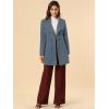 imageAllegra K Womens Classic Stand Collar Long Sleeve Winter Belted Long CoatGrey Blue