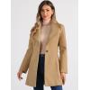 imageAllegra K Womens Classic Stand Collar Long Sleeve Winter Belted Long CoatKhaki