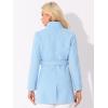 imageAllegra K Womens Classic Stand Collar Long Sleeve Winter Belted Long CoatLight Blue