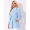 imageAllegra K Womens Classic Stand Collar Long Sleeve Winter Belted Long CoatLight Blue