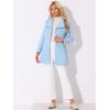 imageAllegra K Womens Classic Stand Collar Long Sleeve Winter Belted Long CoatLight Blue