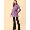 imageAllegra K Womens Classic Stand Collar Long Sleeve Winter Belted Long CoatLight Purple