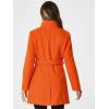 imageAllegra K Womens Classic Stand Collar Long Sleeve Winter Belted Long CoatOrange