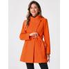 imageAllegra K Womens Classic Stand Collar Long Sleeve Winter Belted Long CoatOrange