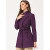 imageAllegra K Womens Classic Stand Collar Long Sleeve Winter Belted Long CoatPurple