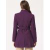 imageAllegra K Womens Classic Stand Collar Long Sleeve Winter Belted Long CoatPurple