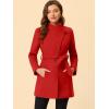 imageAllegra K Womens Classic Stand Collar Long Sleeve Winter Belted Long CoatRed