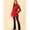 imageAllegra K Womens Classic Stand Collar Long Sleeve Winter Belted Long CoatRed