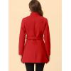 imageAllegra K Womens Classic Stand Collar Long Sleeve Winter Belted Long CoatRed