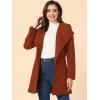 imageAllegra K Womens Classic Stand Collar Long Sleeve Winter Belted Long CoatRed Brown