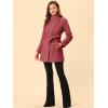 imageAllegra K Womens Classic Stand Collar Long Sleeve Winter Belted Long CoatWatermelon Red