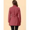 imageAllegra K Womens Classic Stand Collar Long Sleeve Winter Belted Long CoatWatermelon Red