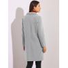 imageAllegra K Womens Notched Lapel Coat Single Breasted Outerwear Striped Mid Length Winter CoatsGrey