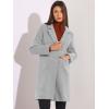 imageAllegra K Womens Notched Lapel Coat Single Breasted Outerwear Striped Mid Length Winter CoatsGrey