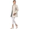 imageAllegra K Womens Peter Pan Collar Double Breasted Winter Long Trench Pea CoatBeige