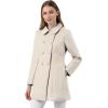 imageAllegra K Womens Peter Pan Collar Double Breasted Winter Long Trench Pea CoatBeige