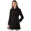 imageAllegra K Womens Peter Pan Collar Double Breasted Winter Long Trench Pea CoatBlack