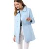 imageAllegra K Womens Peter Pan Collar Double Breasted Winter Long Trench Pea CoatBlue