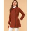 imageAllegra K Womens Peter Pan Collar Double Breasted Winter Long Trench Pea CoatBrown