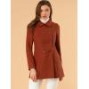 imageAllegra K Womens Peter Pan Collar Double Breasted Winter Long Trench Pea CoatBrown