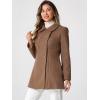 imageAllegra K Womens Peter Pan Collar Double Breasted Winter Long Trench Pea CoatCoffee