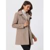 imageAllegra K Womens Peter Pan Collar Double Breasted Winter Long Trench Pea CoatDark Beige