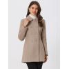 imageAllegra K Womens Peter Pan Collar Double Breasted Winter Long Trench Pea CoatDark Beige