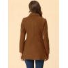 imageAllegra K Womens Peter Pan Collar Double Breasted Winter Long Trench Pea CoatDark Brown