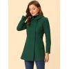 imageAllegra K Womens Peter Pan Collar Double Breasted Winter Long Trench Pea CoatDark Green