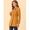 imageAllegra K Womens Peter Pan Collar Double Breasted Winter Long Trench Pea CoatDark Khaki