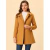 imageAllegra K Womens Peter Pan Collar Double Breasted Winter Long Trench Pea CoatDark Khaki