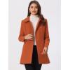 imageAllegra K Womens Peter Pan Collar Double Breasted Winter Long Trench Pea CoatDark Orange