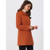 imageAllegra K Womens Peter Pan Collar Double Breasted Winter Long Trench Pea CoatDark Orange