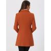 imageAllegra K Womens Peter Pan Collar Double Breasted Winter Long Trench Pea CoatDark Orange