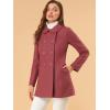 imageAllegra K Womens Peter Pan Collar Double Breasted Winter Long Trench Pea CoatDark Pink