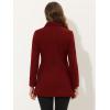 imageAllegra K Womens Peter Pan Collar Double Breasted Winter Long Trench Pea CoatDark Red