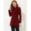 imageAllegra K Womens Peter Pan Collar Double Breasted Winter Long Trench Pea CoatDark Red