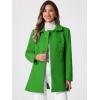 imageAllegra K Womens Peter Pan Collar Double Breasted Winter Long Trench Pea CoatGreen