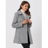 imageAllegra K Womens Peter Pan Collar Double Breasted Winter Long Trench Pea CoatGrey